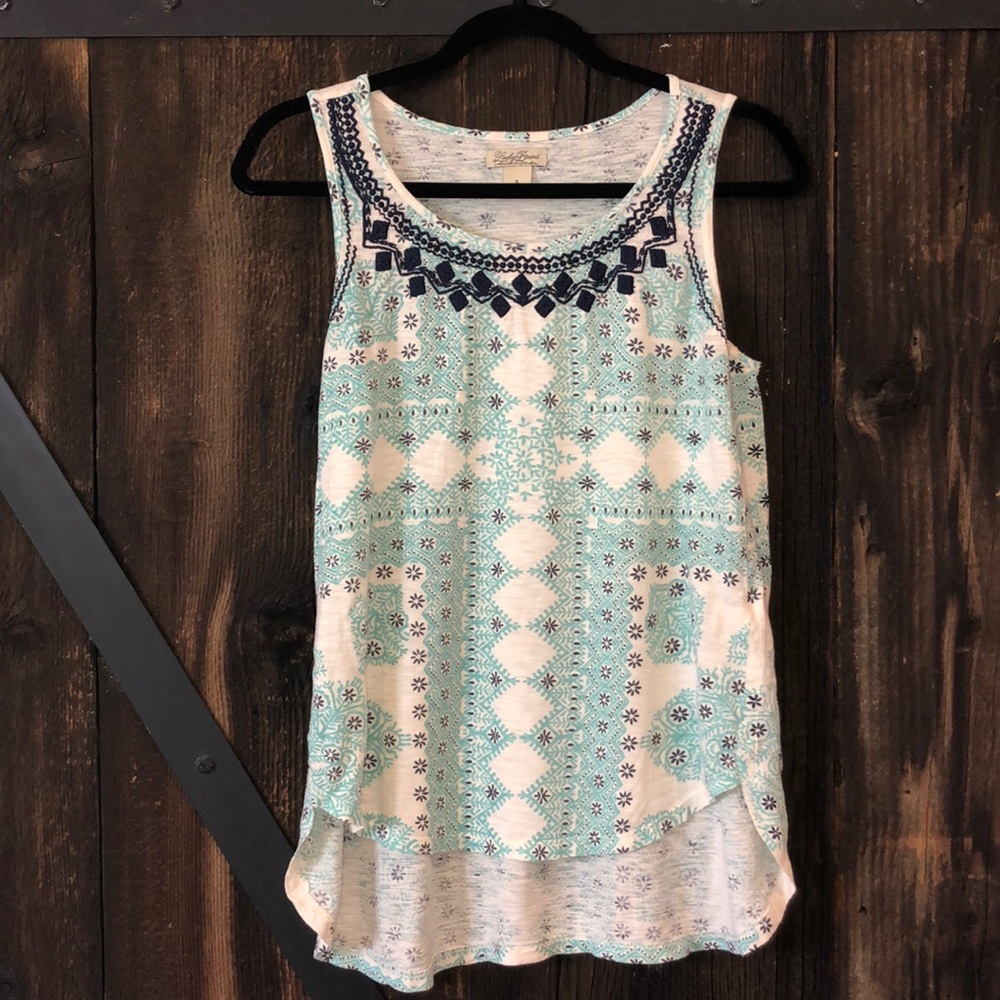 Lucky Brand bohemian tank top pretty color scheme